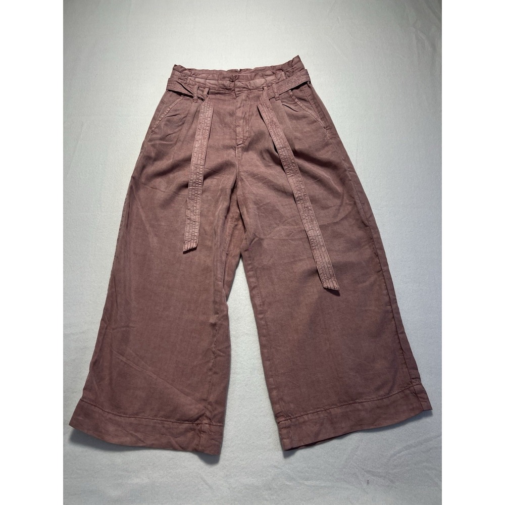 American Eagle Women's High-Waist Belted Wide Leg Pant Short, Color Pink
